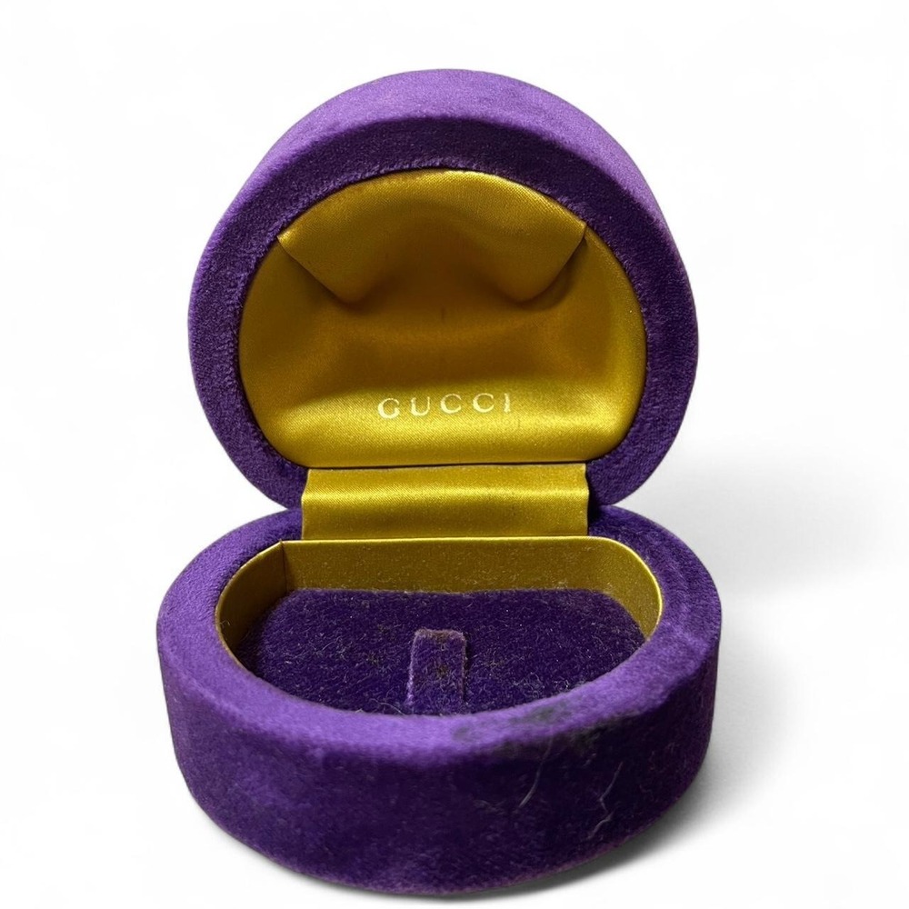 Gucci purple velvet clam style ring box